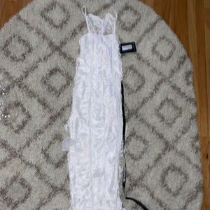 Long white tassel dress.BRAND NEW